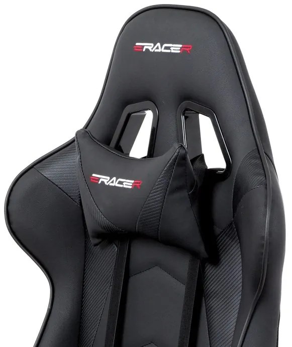 Fekete Ekobőr Gamer Szék, Hinta Mechanikával. KA-F03 BK