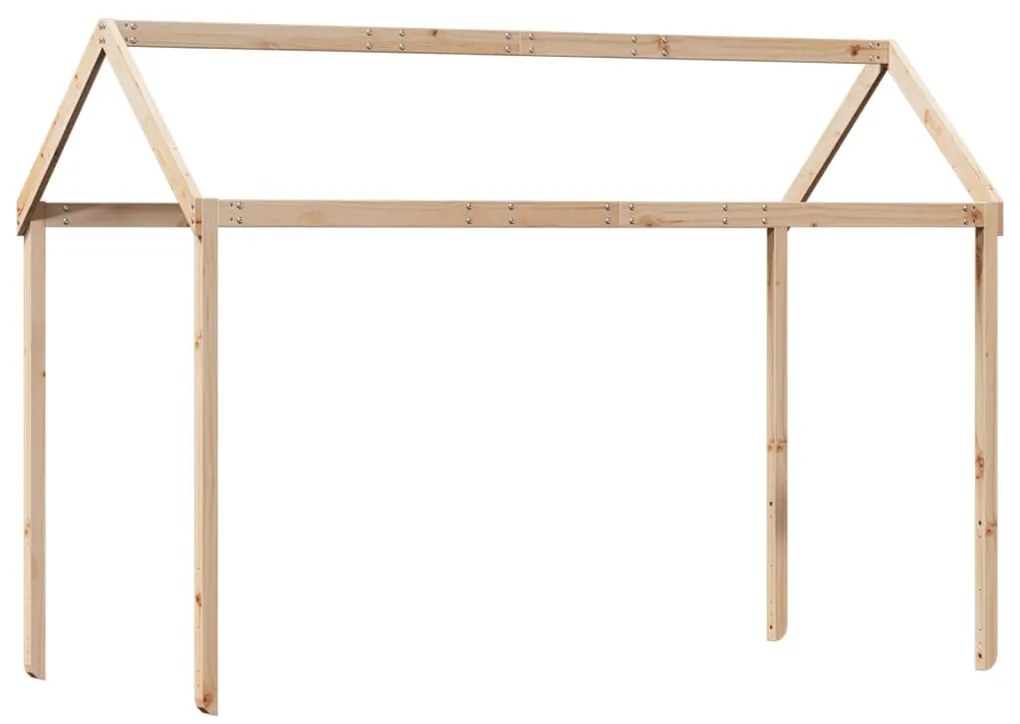 tömör fenyőfa galériaágy létrával és tetővel 80 x 200 cm