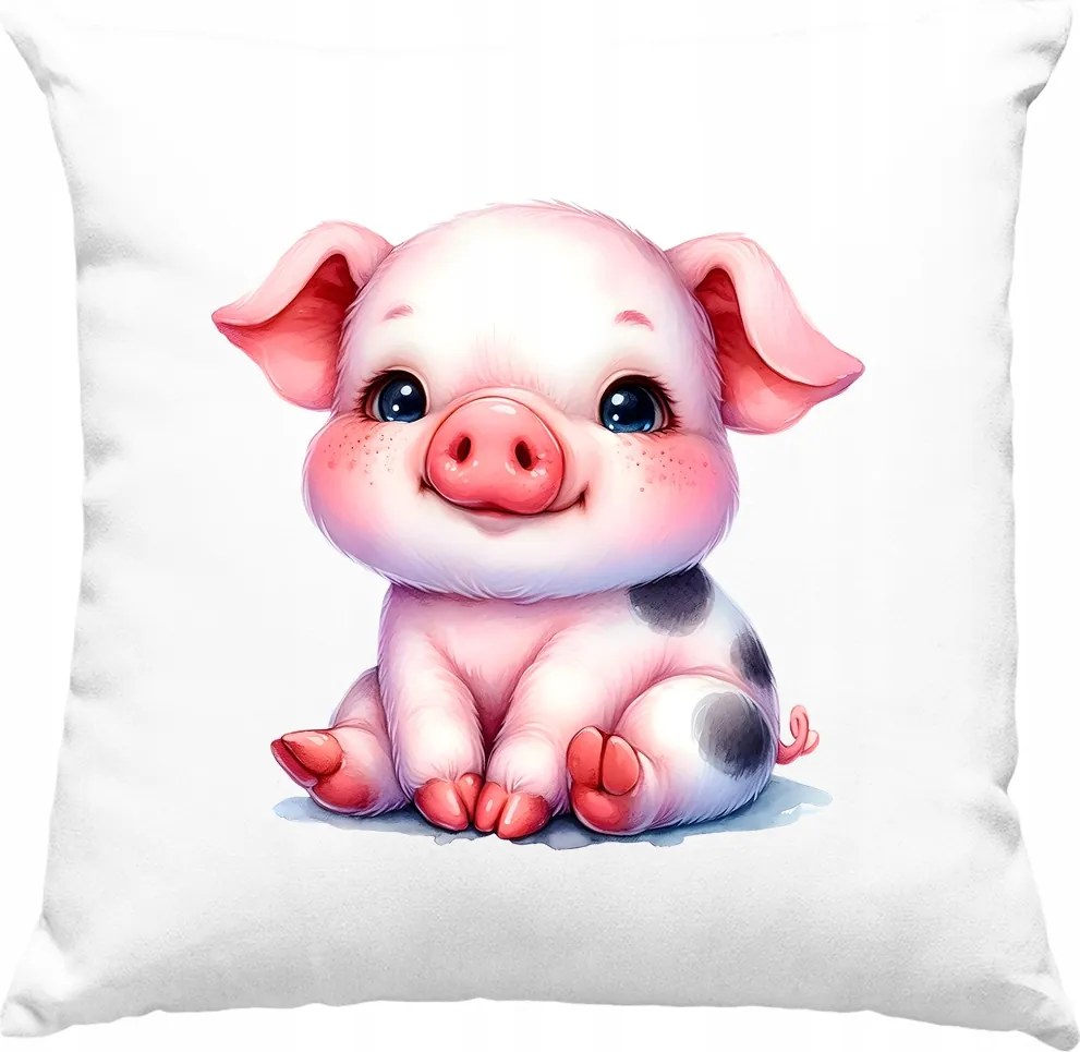 Bájos kismalac párna Kawaii Art fehér