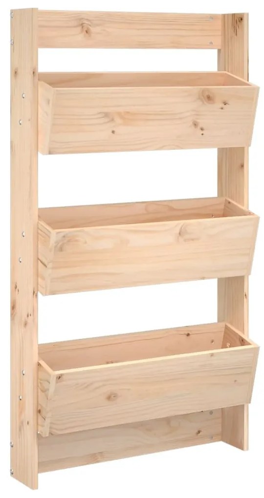 3 szintes tömör fenyőfa fali virágtartó 60 x 18,5 x 110 cm