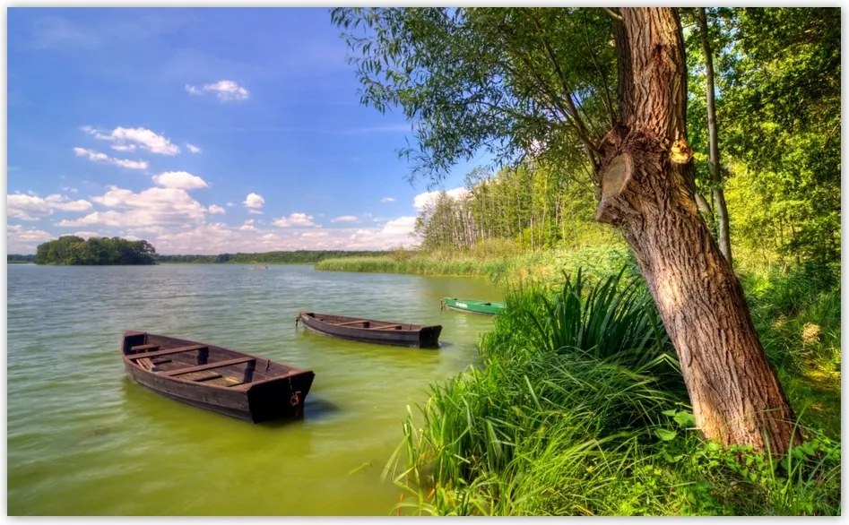 Fotótapéta flizelina 416x254 Csónak tó Tájkép