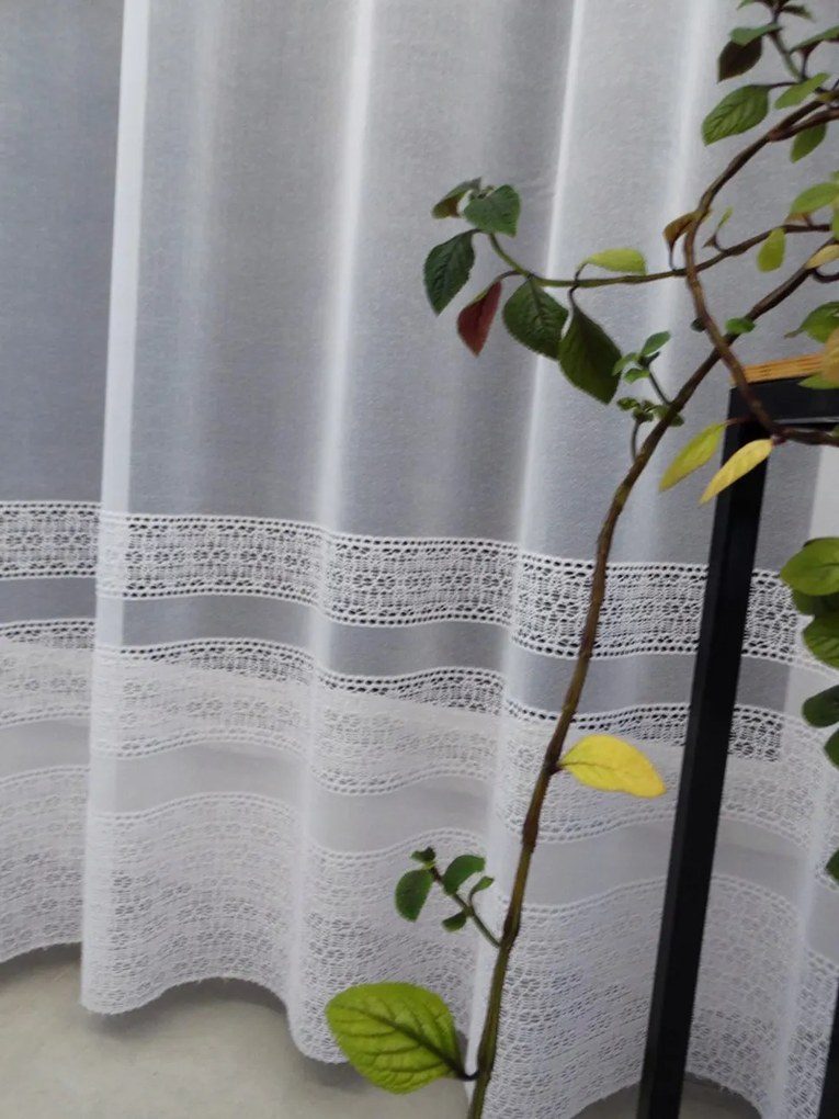 Mg Függöny 42019 mintás alsó Fehér 300x250cm varrott szegett oldalak Bt