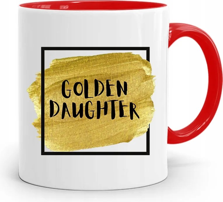 Piros Ajándék Bögre Golden Daughter Lányának fényképes nyomtatással