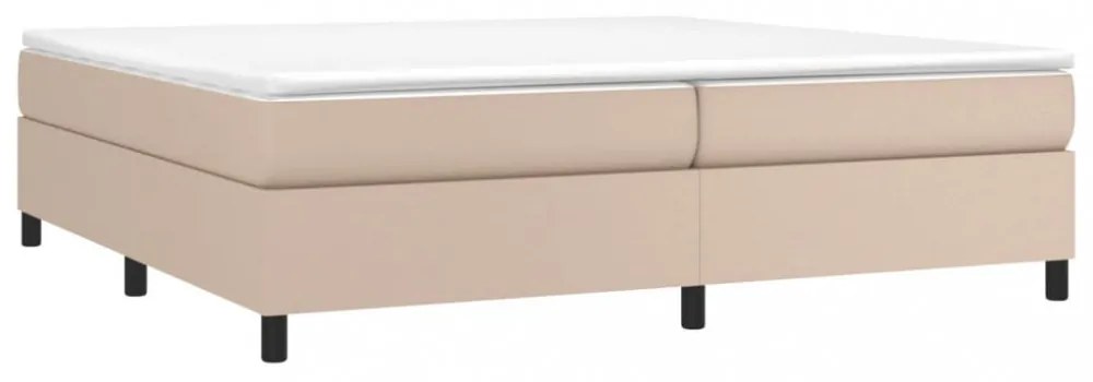 cappuccino színű műbőr rugós ágykeret 200x200 cm