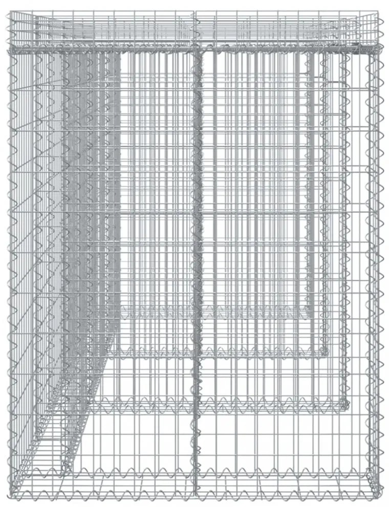 horganyzott vas gabionkosár szemeteskukához 270 x 91 x 120 cm