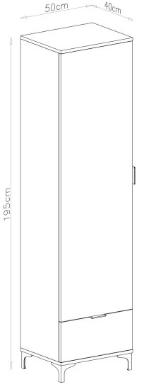 LORA fiókos szekrény, artisan tölgy kivitelben