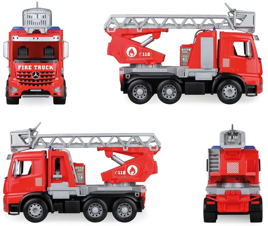 Lena tűzoltóautó működő locsolópermetezővel Mercedes Benz Arocs, 47 cm