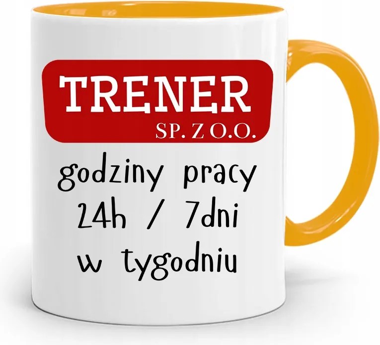 Edzőnőnek Edzőterem Bögre Sárga Ajándék fényképes nyomtatással