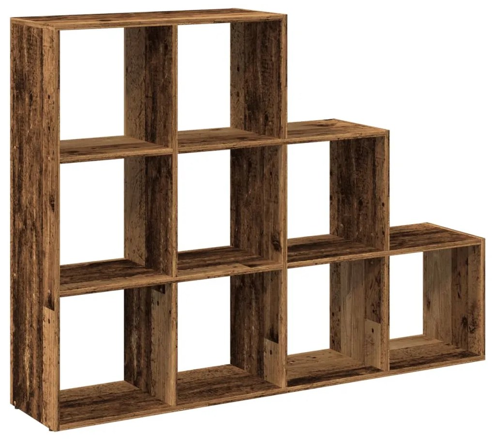 3 szintes antik színű elválasztó könyvespolc 137,5x29x103,5 cm