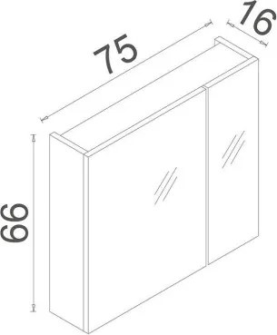 Nuvola tükrös szekrény, 75 cm – TR785PNC1139