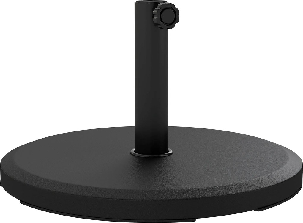 Outsunny 13 kg kerek cement napernyőtartó — illeszkedik Ø34/38/48 mm-es oszlopokhoz — fekete | Aosom