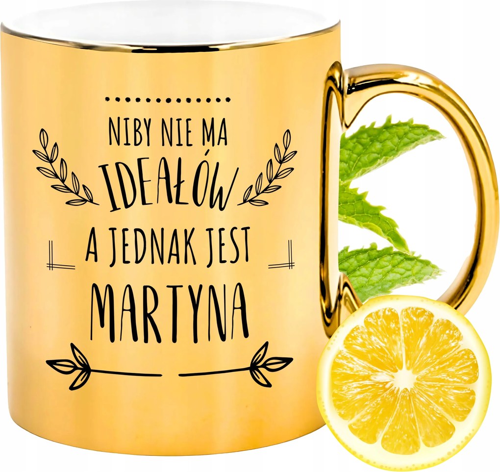 Prémium Arany Csillogó Bögre Martina Ajándék Nyomtatott Fotóval