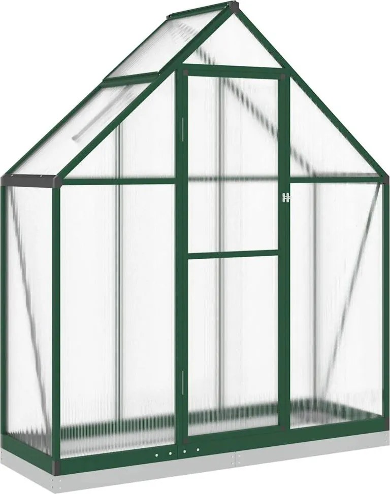 vidaXL zöld alumínium melegház alapvázzal 169 x 58 x 202 cm