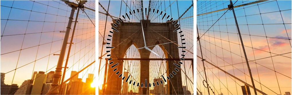 Kép - Brooklyn, híd, Manhattan, New York (órával) (90x30 cm)