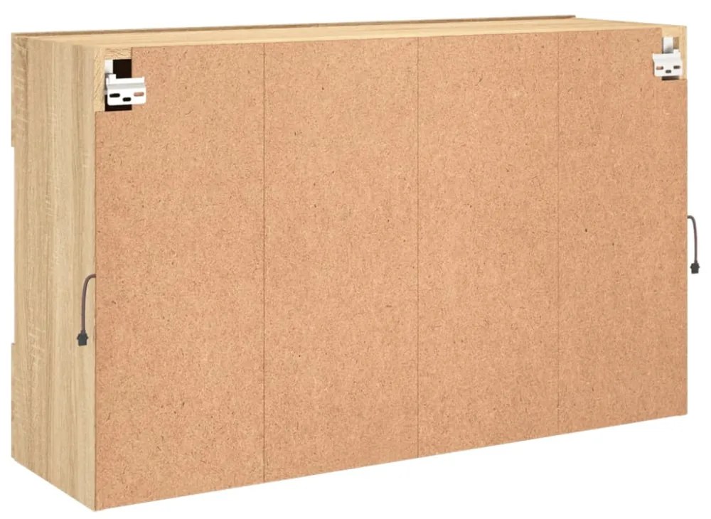 sonoma tölgy színű fali TV-szekrény LED-del 98,5x30x60,5 cm