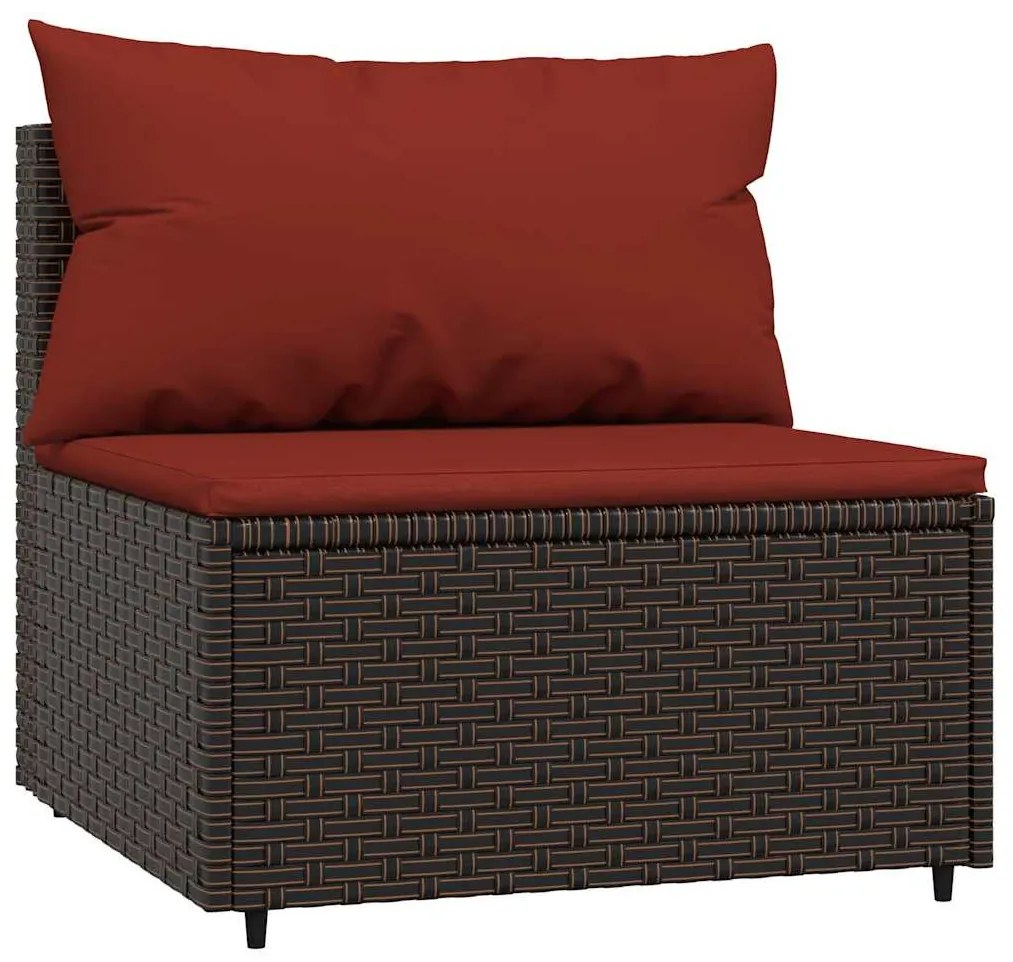 4 részes barna polyrattan kerti ülőgarnitúra párnákkal