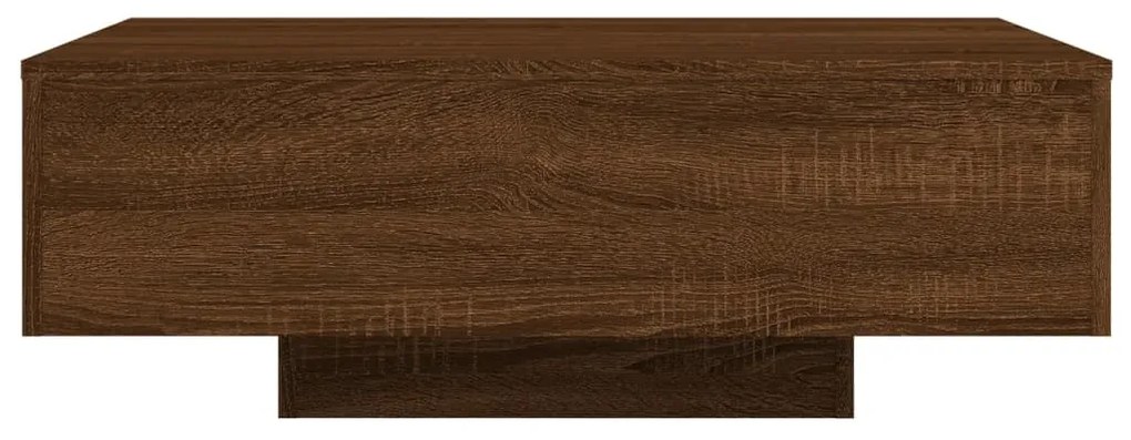 barna tölgyszínű dohányzóasztal LED-lámpákkal 85 x 55 x 31 cm