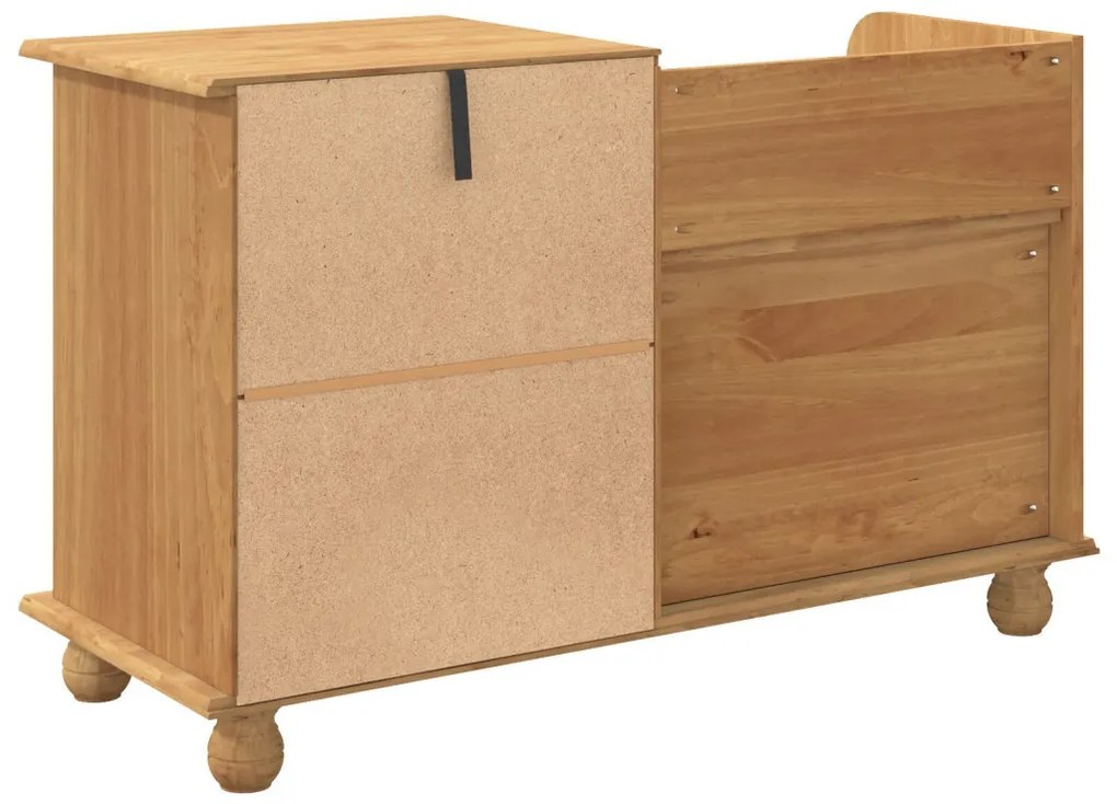 előszobai tárolópad ASKIM" Mézbarna 100x39x62 cm Tömör fenyő"