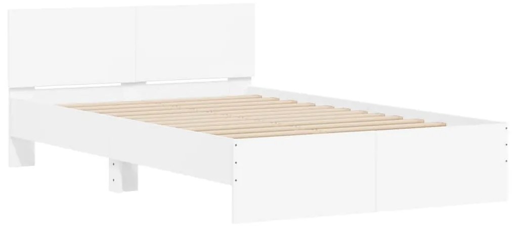 fehér ágykeret fejtámlával és LED-del 120 x 200 cm