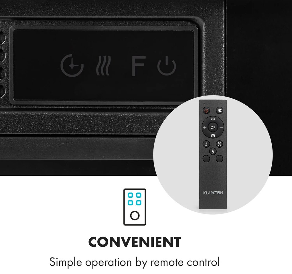 Klarstein Vulsini Hideaway, elektromos kandalló, 1900 W, LED technológia, távirányító, fehér