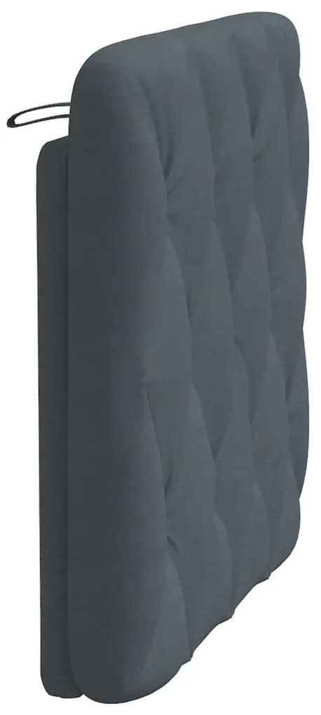 sötétszürke bársony fejtámla párna 90 cm