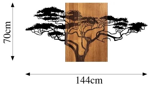 Fali dekoráció 70x144 cm fa/fém