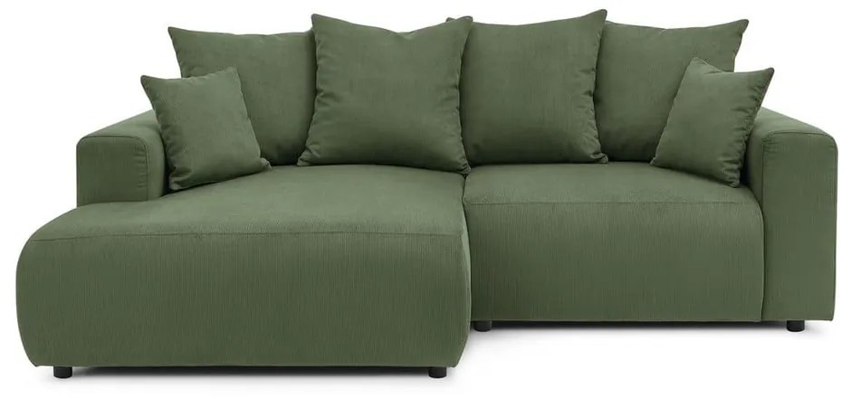 Zöld bársony sarokkanapé Enjoy – Bobochic Paris