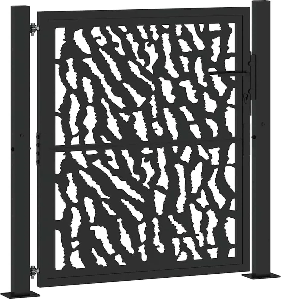 vidaXL fekete kerti kapu 100x100 cm acél mintázattal