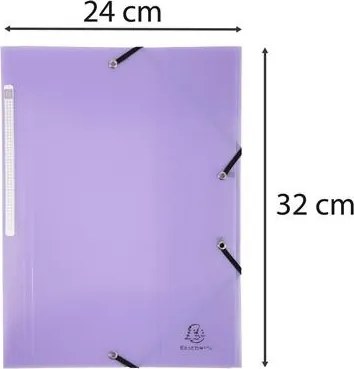 Gumis mappa, PP, A4, EXACOMPTA Chromaline Pastel, lila (EX55175E)