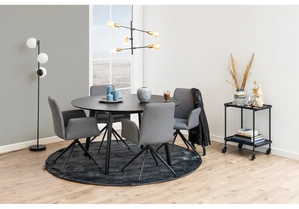 Szürke kárpitozott karfás étkezőfotel Naya – Actona