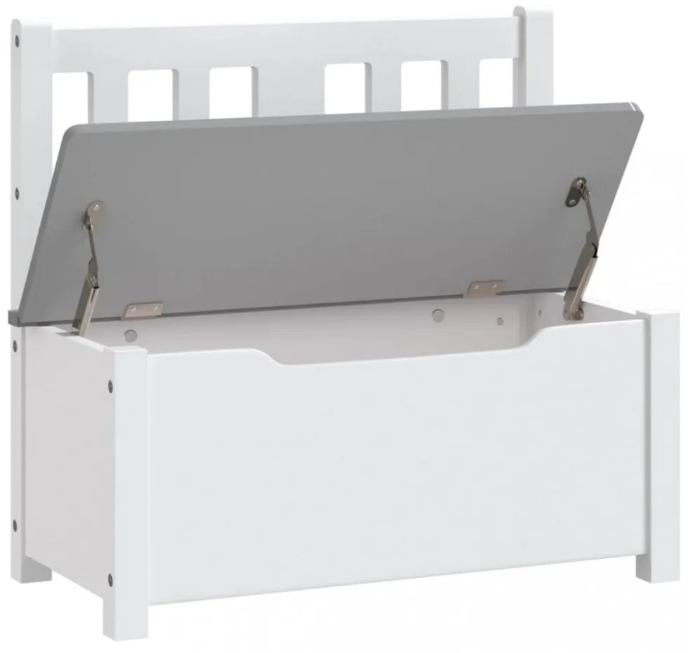 fehér-szürke MDF gyermek tárolópad 60 x 30 x 55 cm