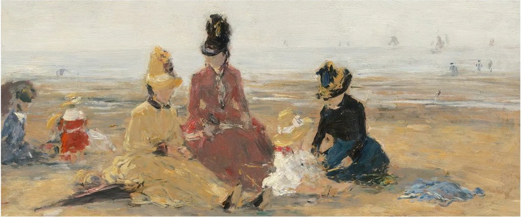Kép - Eugène Boudin, On the Beach, Trouville, reprodukciók (120x50 cm)