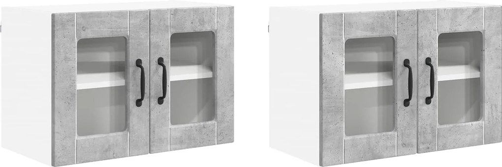 vidaXL Konyhaszekrény 2 pcs Beton Szürke 60 x 31 x 40 cm Faanyag