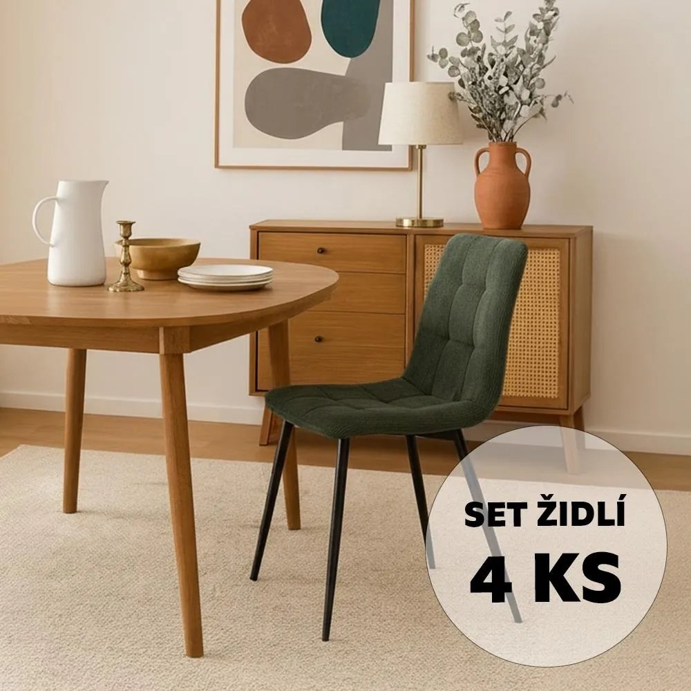 Avenberg ARDEN Étkezőszék szett - 4db, zöld