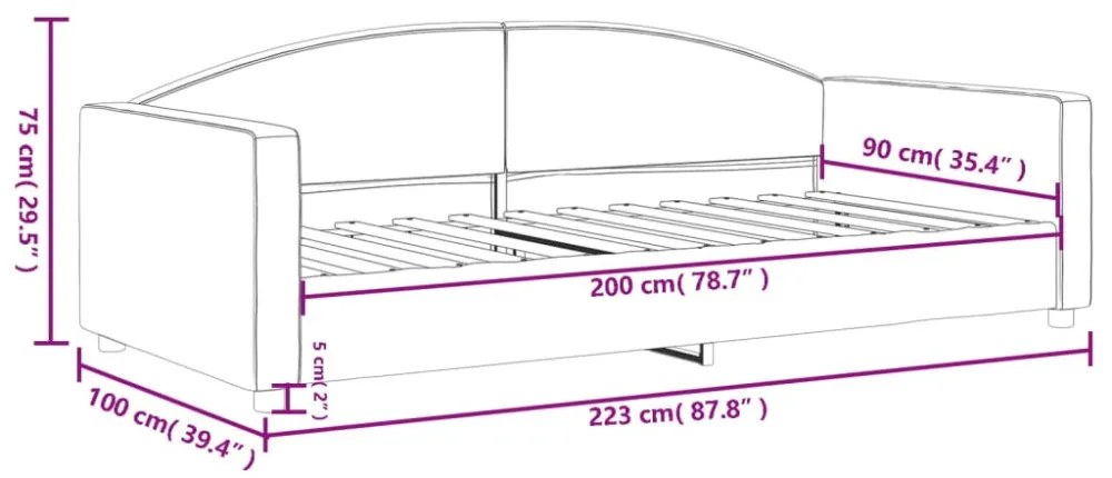 fekete szövet kanapéágy 90 x 200 cm