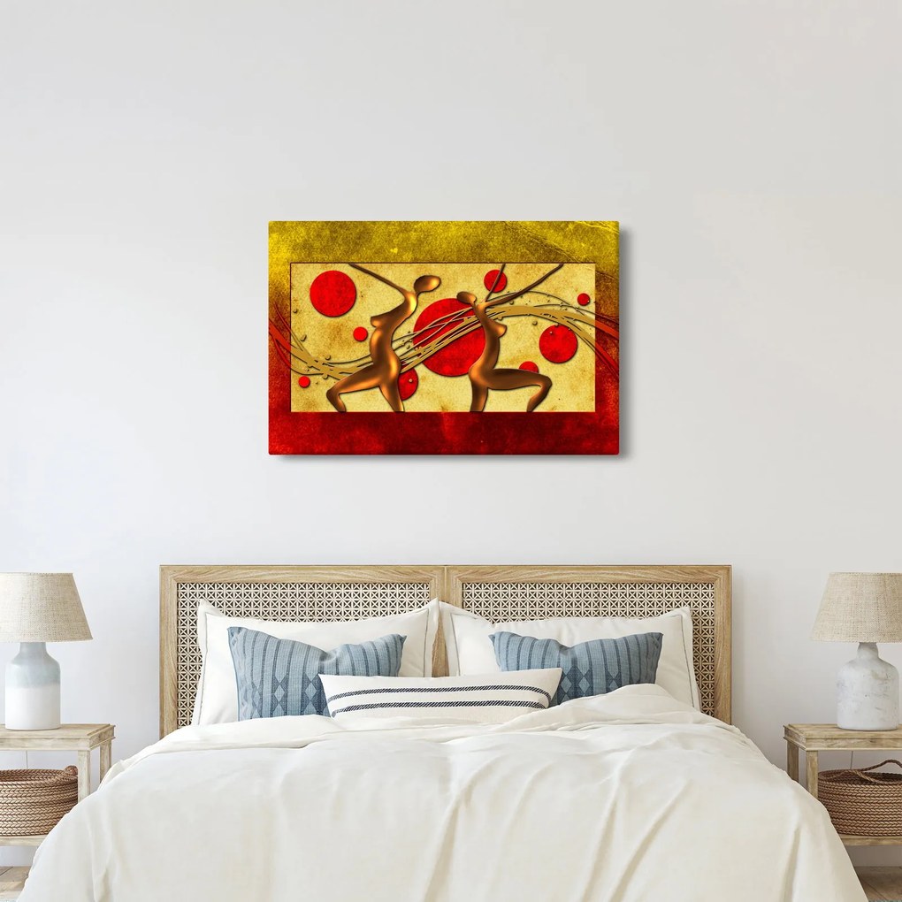 Absztrakt kép két nővel (90x60 cm)