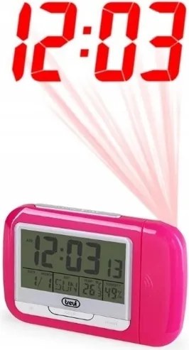 Ébresztőóra Projektorral És Higrométerrel Trevi PJ3027 Rózsaszín 12,5x8,8x4,2CM