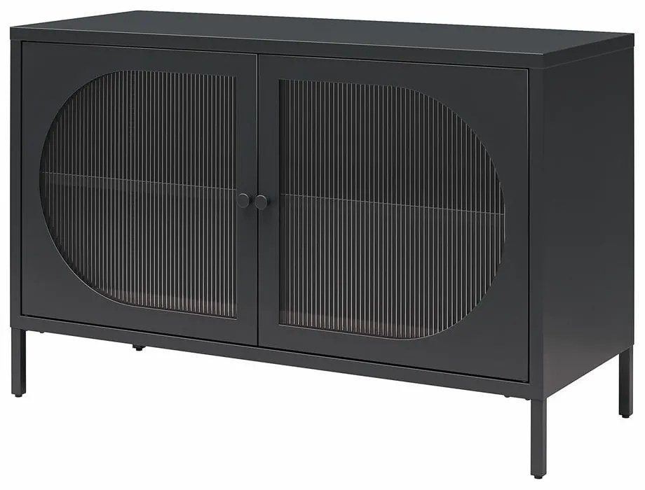 Fekete fém tálalószekrény 100x64x40 cm Luna – Støraa