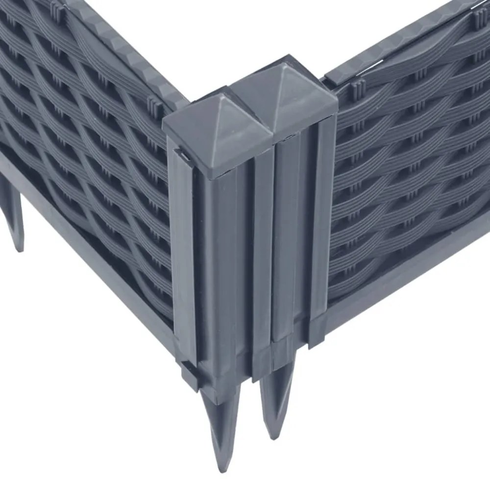 szürke PP kerti virágláda cövekekkel 42,5 x 42,5 x 28,5 cm