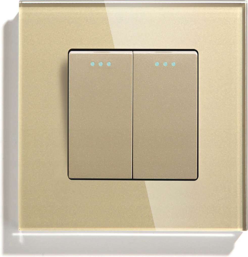 Fénykapcsoló 2K Dupla Üveg Billentyűs Mechanikus Klasszikus