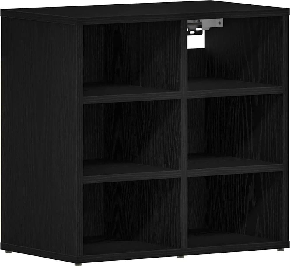 vidaXL Cipőszekrény polcokkal Fekete tölgy 52 x 30 x 50,5 cm Faanyag