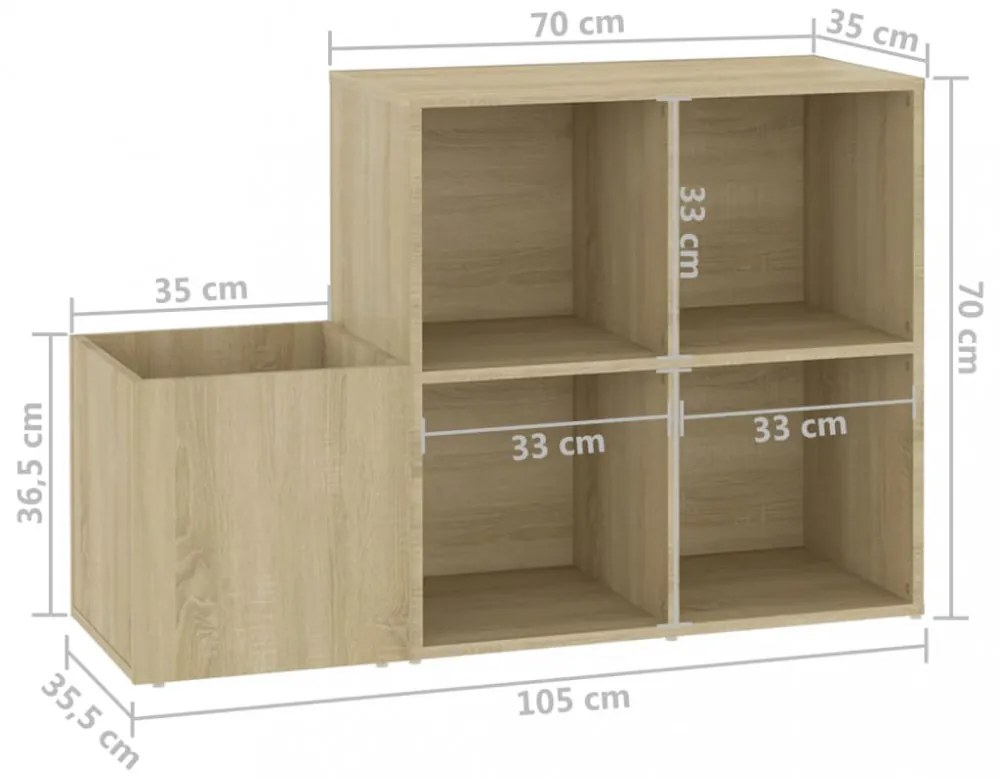 sonoma szerelt fa előszobai cipősszekrény 105 x 35,5 x 70 cm