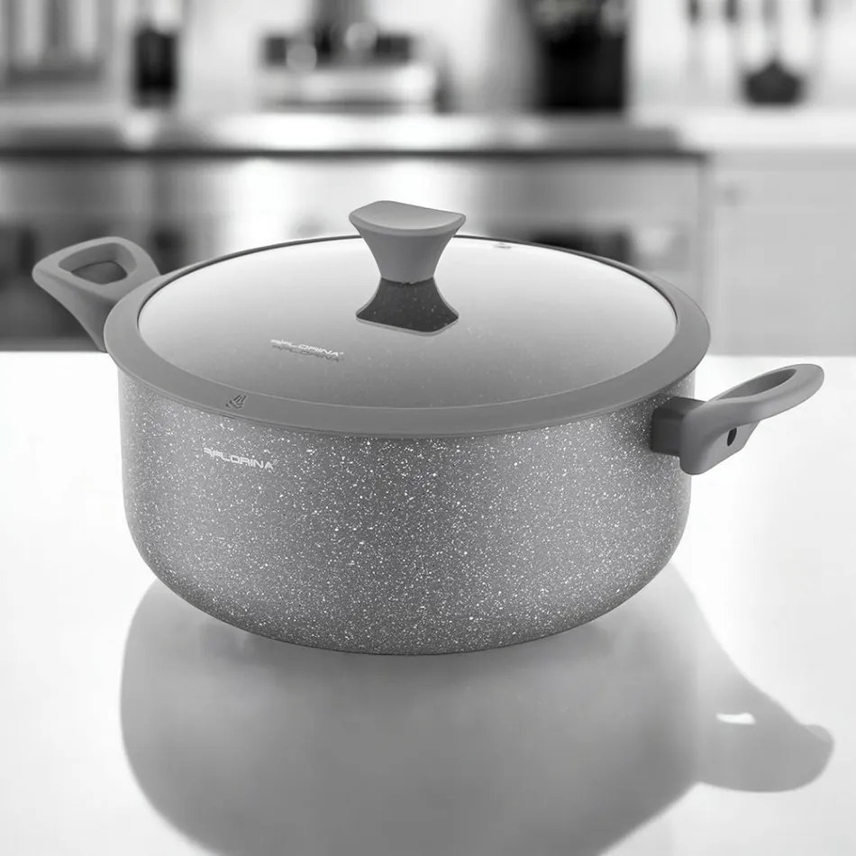 Florina Alumínium pot with lid by Mateusz Gessler,28 cm, 6,9 l