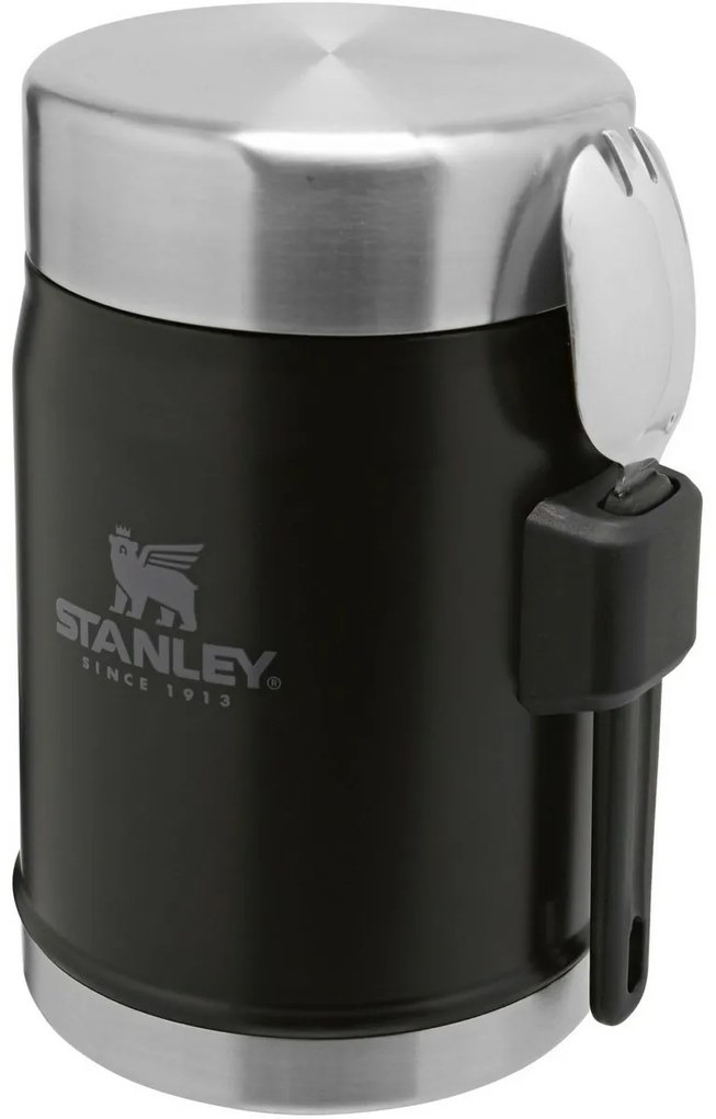 STANLEY 400 ml étkezési termosz kanállal/villával,matt fekete