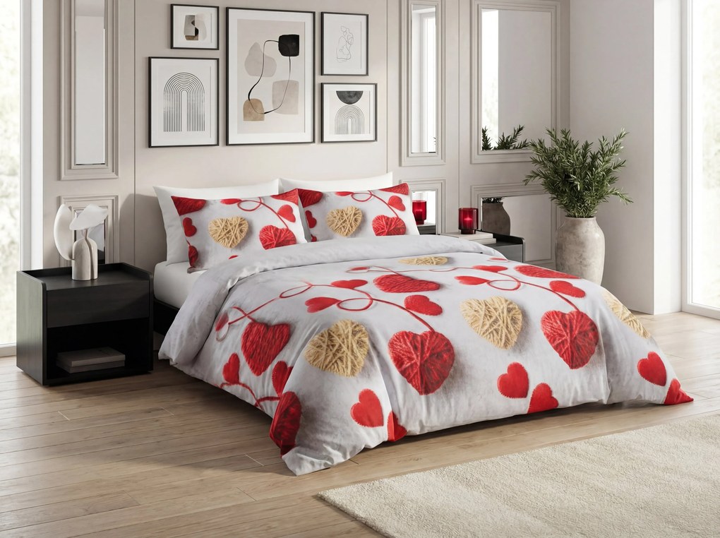 Povlečení z mikrovlákna VELHEART červené Ágyneműhuzat mérete: 2 db 70 x 80 cm | 160 x 200 cm