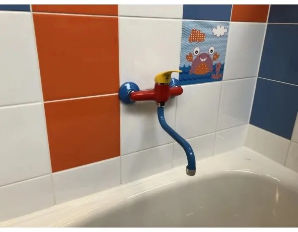 RAV Slezák SAJ001.5/21 - JUNIOR mosdócsaptelep piros/kék/sárga