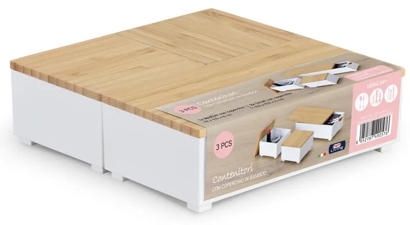 Fehér fürdőszobai rendszerező szett 3 db-os – Domopak