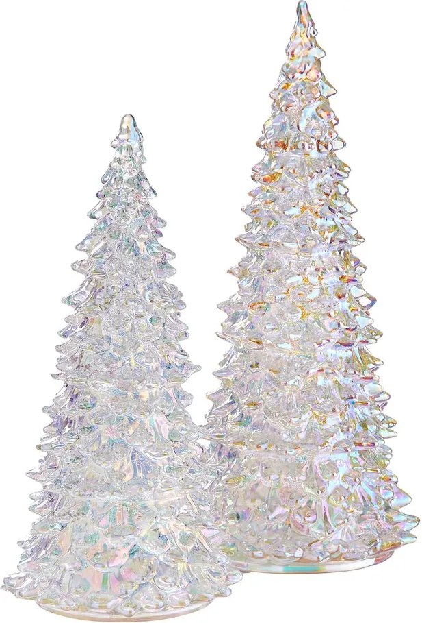 CRYSTAL LED üveg fenyő 23 cm gyöngyház szín