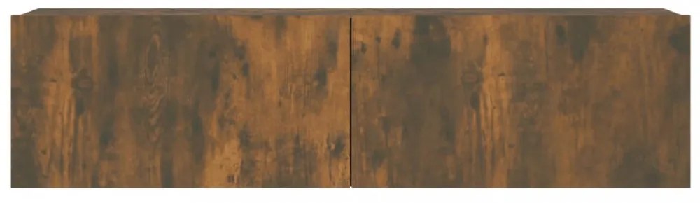 füstös tölgy színű szerelt fa fali TV-szekrény 120 x 30 x 30 cm