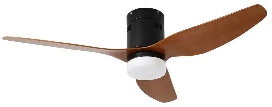 ZEVENTI - LED-es mennyezeti ventilátor PADUA LED/18W/230V Wi-Fi Tuya fekete/barna + távirányító